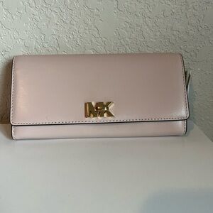 Michael Kors Blush Pink Wallet with Gold Logo